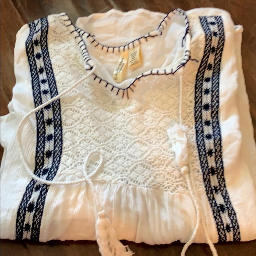 White flowy top